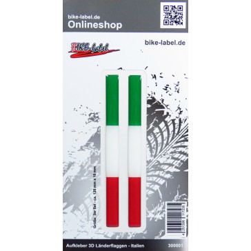 Aufkleber 3D Länder-Flaggen - Italien Italy 2 Stck. je 120 x 10 mm