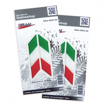 Aufkleber 3D Länder-Flaggen - Italien 100 x 20 mm (2er Set)