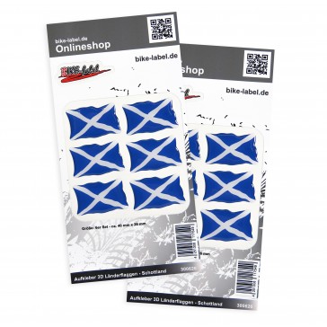 Aufkleber 3D Länder-Flaggen - Schottland 40 x 26 mm (2er Set)