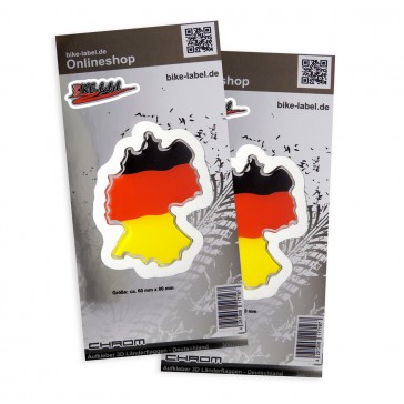 Aufkleber 3D Länder-Flaggen - Deutschland 60 x 80 mm (2er Set)
