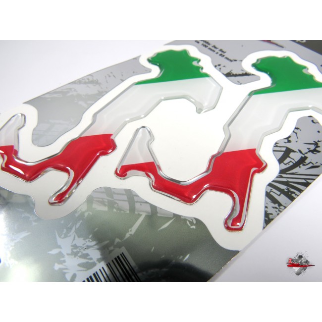 Aufkleber 3D Länder-Flaggen - Italien Italy 2 Stck. je 80 x 68 mm - 3D  Aufkleber - Shop