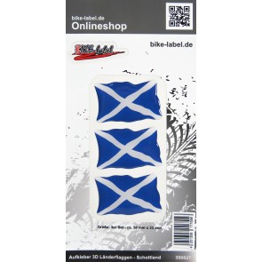 Aufkleber 3D Länder-Flaggen - Schottland 3 Stck. je 50 x 33 mm