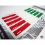 Aufkleber 3D Länder-Flaggen - Italien Italy 5 Stck. je 120 x 10 mm