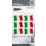 Aufkleber 3D Länder-Flaggen - Italien Italy 6 Stck. je 40 x 26 mm