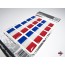 Aufkleber 3D Länder-Flaggen - Frankreich France 10 Stck. je 40 x 20 mm