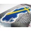 Aufkleber 3D Länder-Flaggen - Schweden mit Chromrand 60 x 135 mm