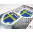 Aufkleber 3D Länder-Flaggen - Schweden mit Chromrand 2 Stck. je 50 x 58 mm